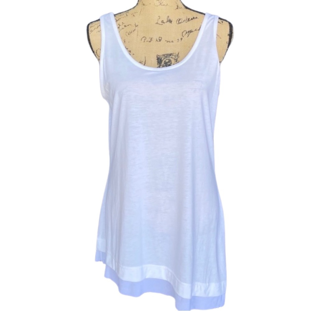 Nanette Lepore White Longline Asymmetrical Tank Size L